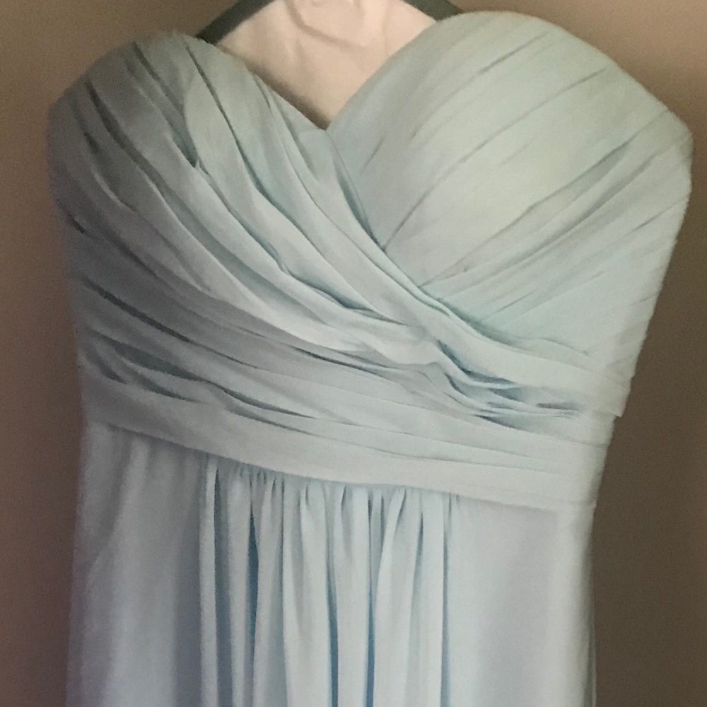 Strapless Bill Levkoff bridesmaid dress